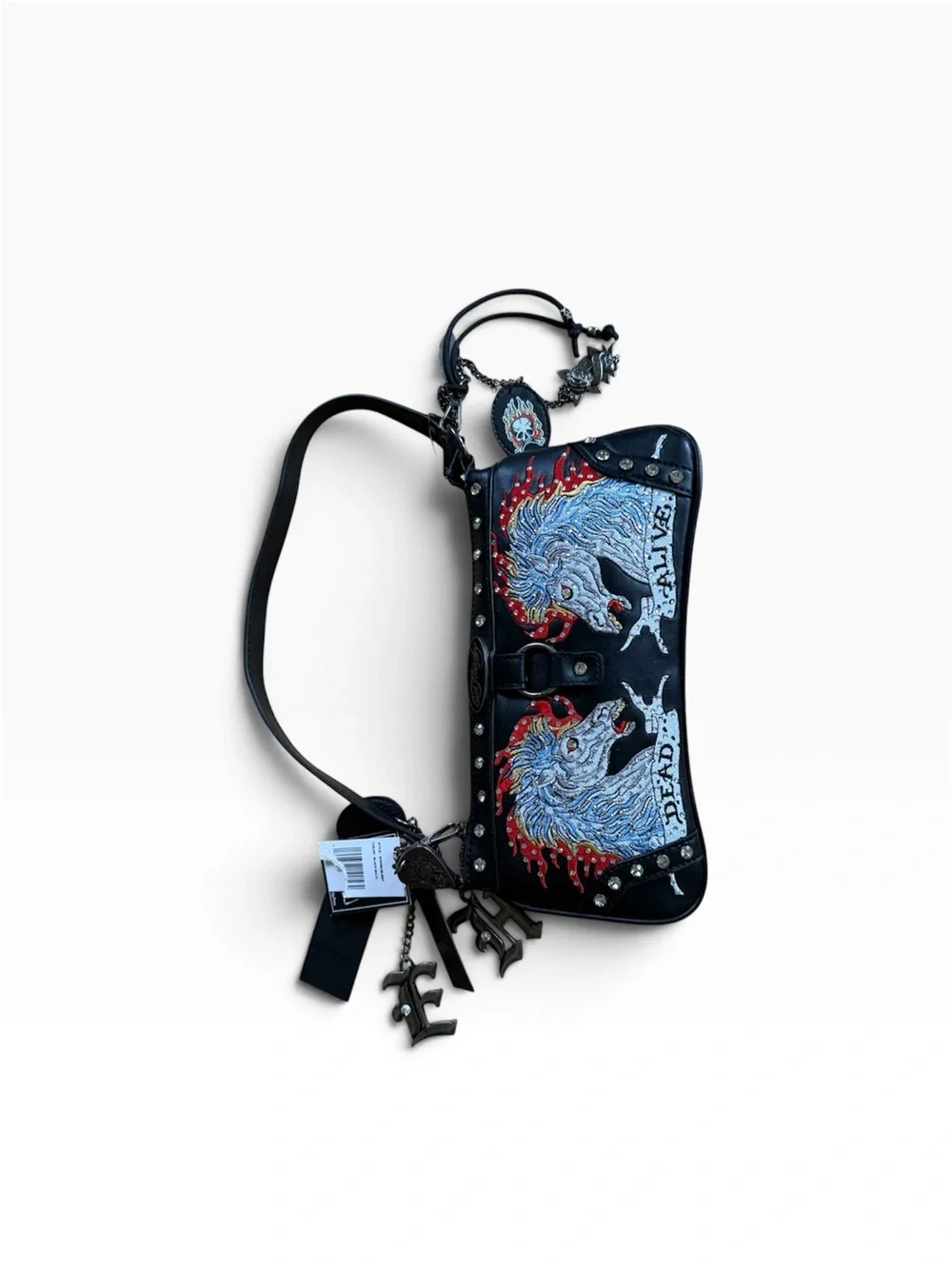 Ed Hardy- NWT! “Live Fast Die Hard” Embroidered Eagle Shoulder Bag